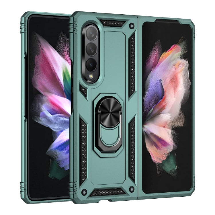 For Samsung Galaxy Z Fold3 5G Shockproof TPU + PC Phone Case with Rotating Holder