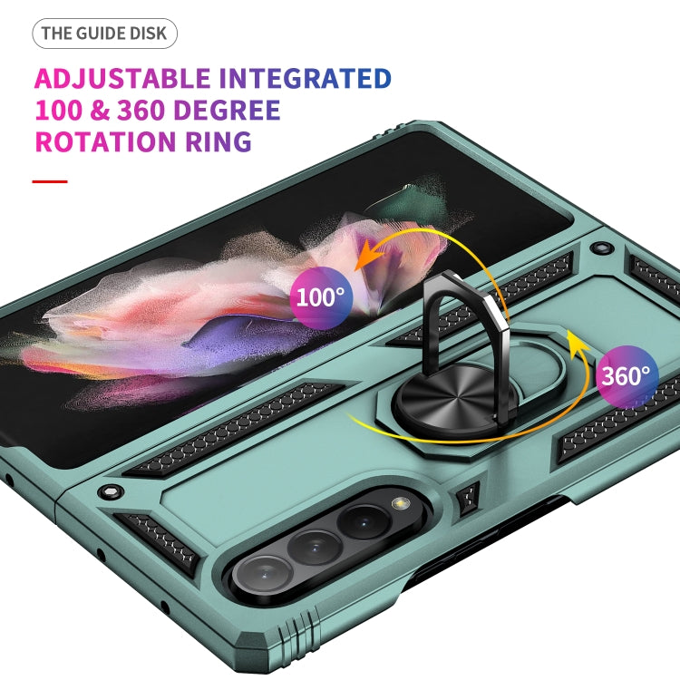 For Samsung Galaxy Z Fold3 5G Shockproof TPU + PC Phone Case with Rotating Holder