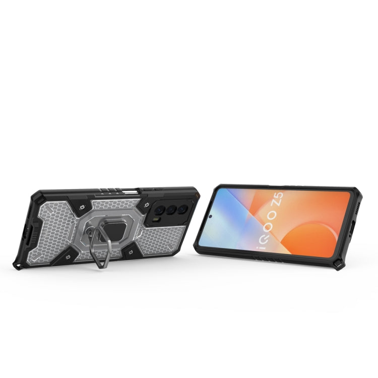 For vivo iQOO Z5 Space PC+TPU Shockproof Phone Case with Ring Holder
