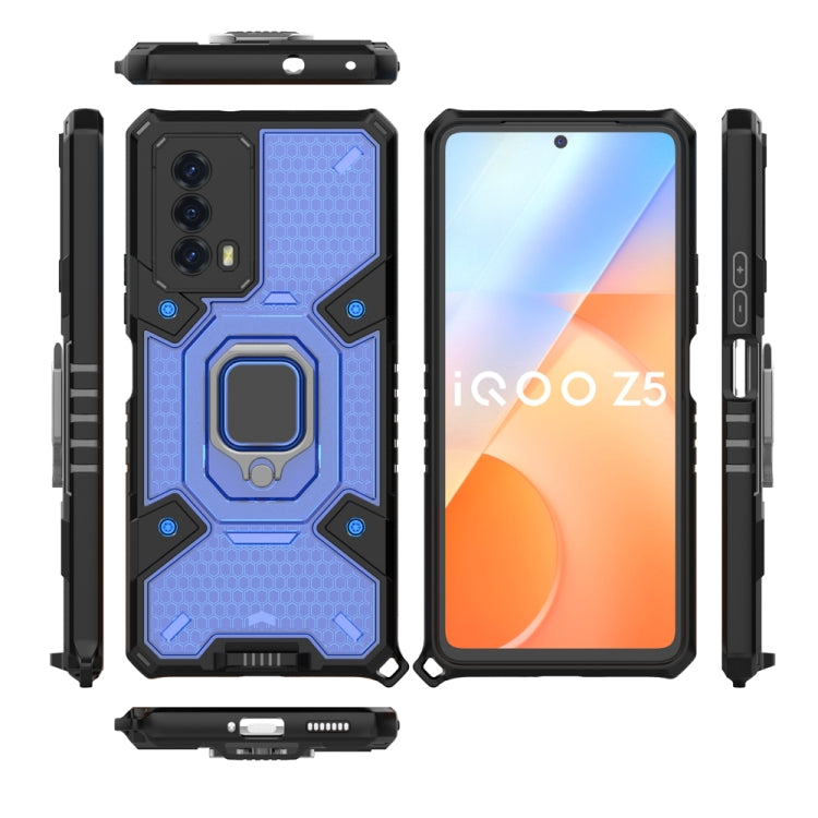 For vivo iQOO Z5 Space PC+TPU Shockproof Phone Case with Ring Holder
