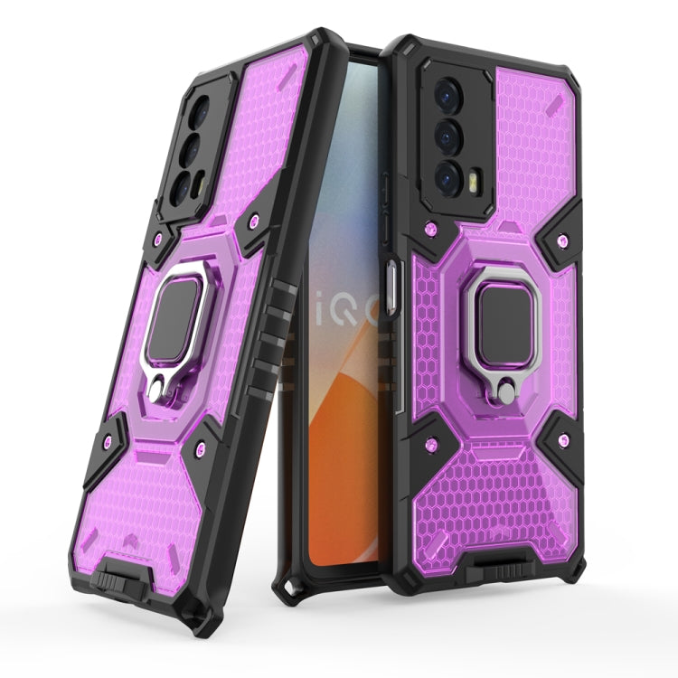 For vivo iQOO Z5 Space PC+TPU Shockproof Phone Case with Ring Holder