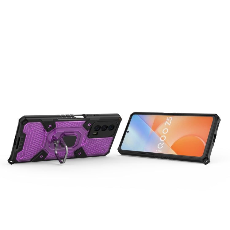 For vivo iQOO Z5 Space PC+TPU Shockproof Phone Case with Ring Holder