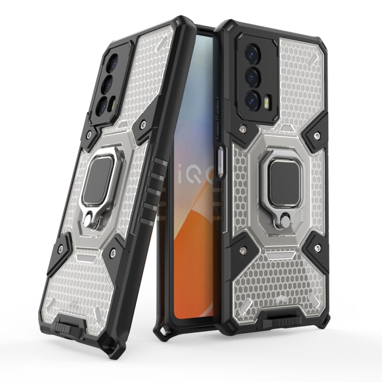 For vivo iQOO Z5 Space PC+TPU Shockproof Phone Case with Ring Holder