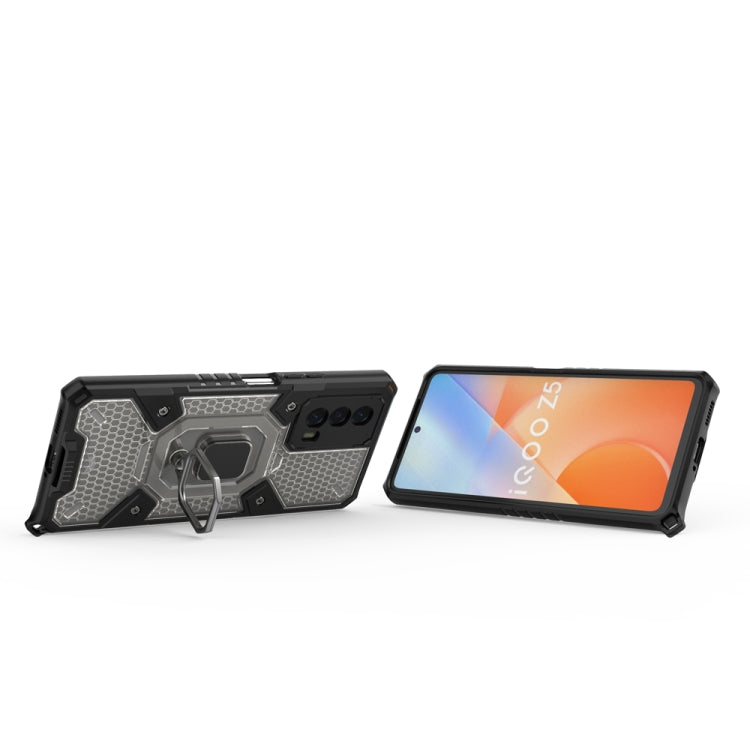 For vivo iQOO Z5 Space PC+TPU Shockproof Phone Case with Ring Holder