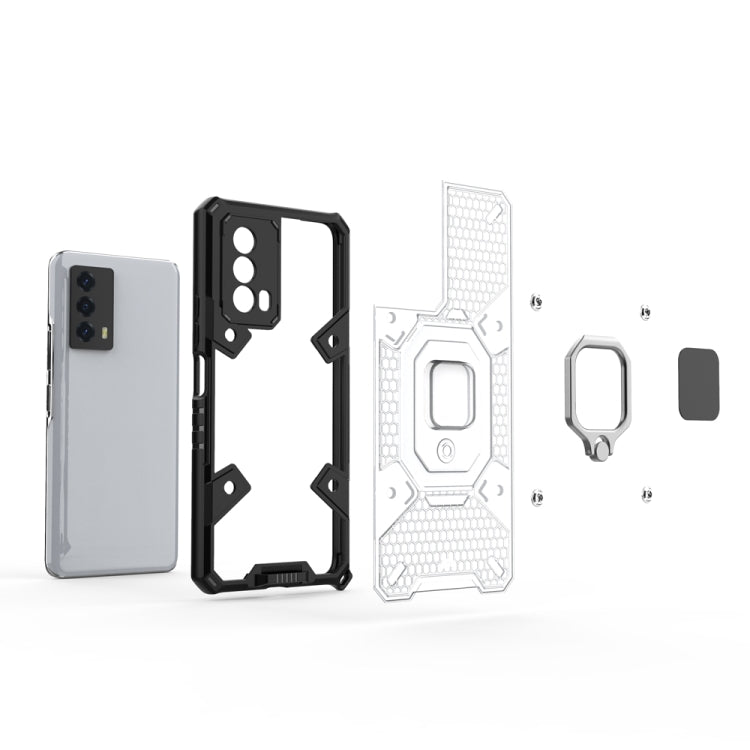 For vivo iQOO Z5 Space PC+TPU Shockproof Phone Case with Ring Holder
