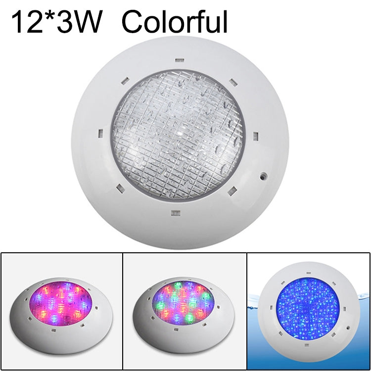 12x3W ABS Plastic Swimming Pool  Wall Lamp Underwater Light(Colorful)