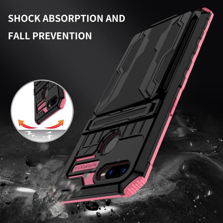 For OPPO A7 / A5S Kickstand Armor Card Wallet Phone Case