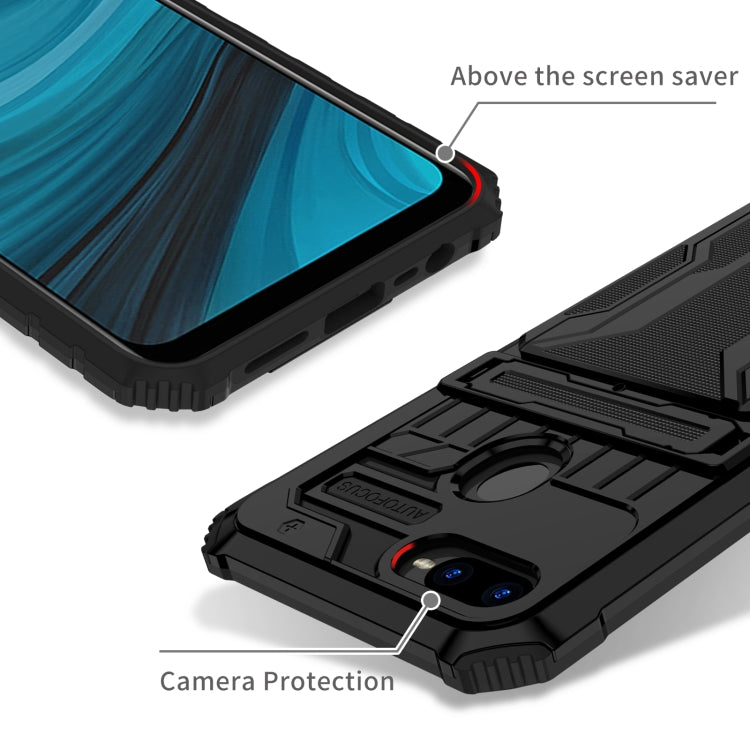 For OPPO A7 / A5S Kickstand Armor Card Wallet Phone Case