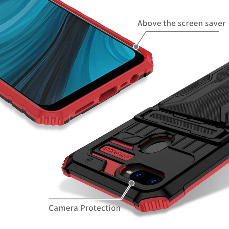 For OPPO A7 / A5S Kickstand Armor Card Wallet Phone Case