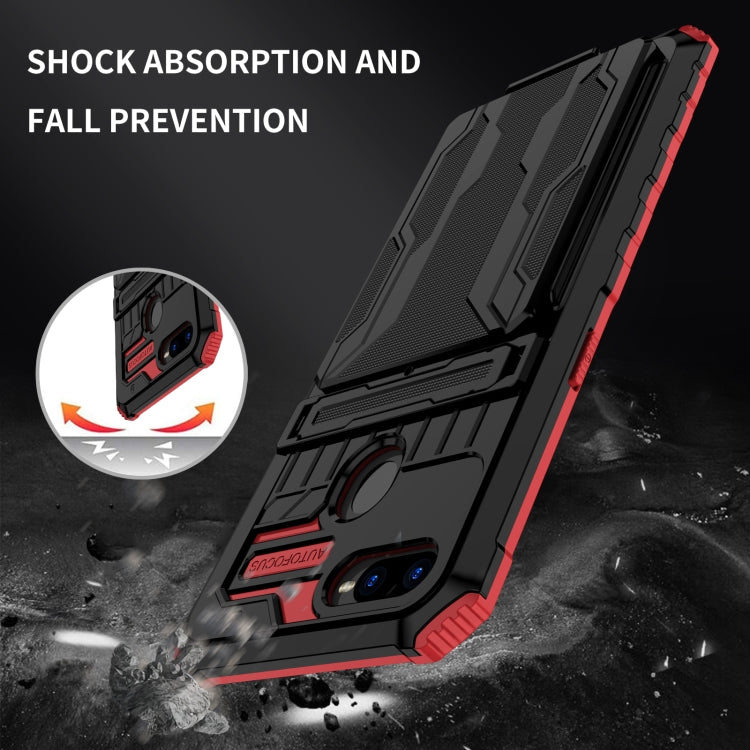 For OPPO A7 / A5S Kickstand Armor Card Wallet Phone Case