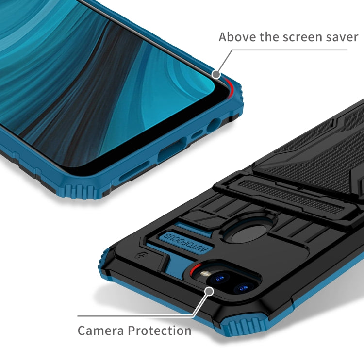 For OPPO A7 / A5S Kickstand Armor Card Wallet Phone Case