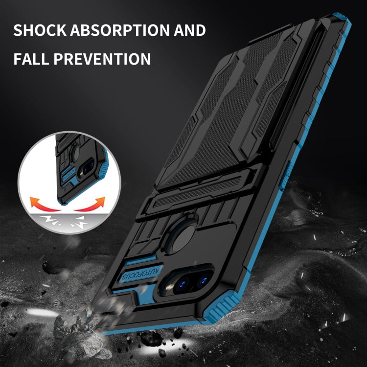 For OPPO A7 / A5S Kickstand Armor Card Wallet Phone Case