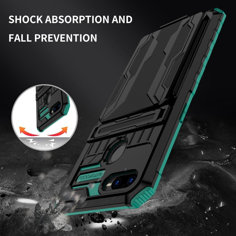 For OPPO A7 / A5S Kickstand Armor Card Wallet Phone Case