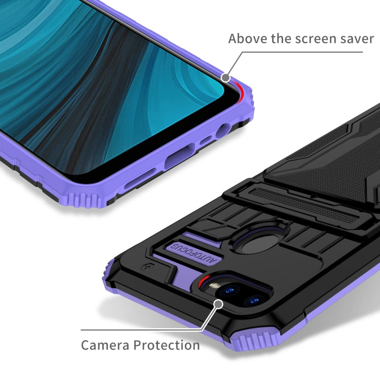 For OPPO A7 / A5S Kickstand Armor Card Wallet Phone Case