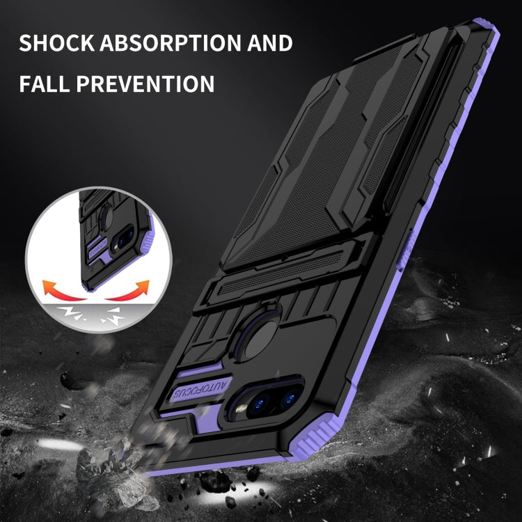 For OPPO A7 / A5S Kickstand Armor Card Wallet Phone Case