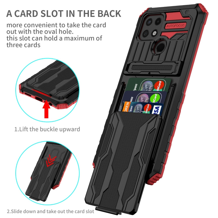 For OPPO A15 Kickstand Armor Card Wallet Phone Case