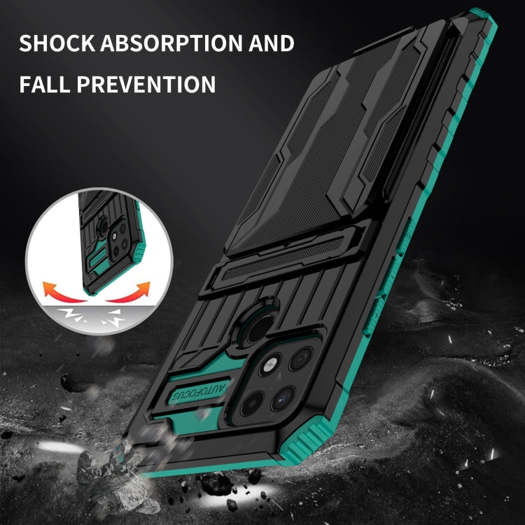 For OPPO A15 Kickstand Armor Card Wallet Phone Case