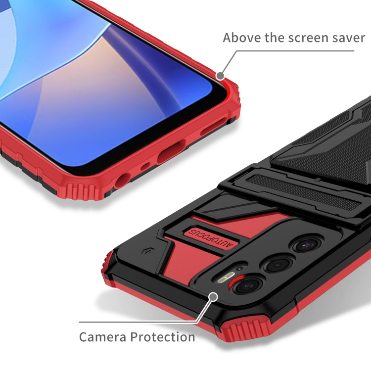 For OPPO A16 Kickstand Armor Card Wallet Phone Case