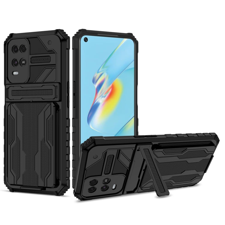 For OPPO A54 Kickstand Armor Card Wallet Phone Case