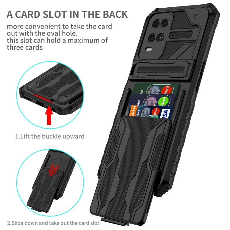 For OPPO A54 Kickstand Armor Card Wallet Phone Case