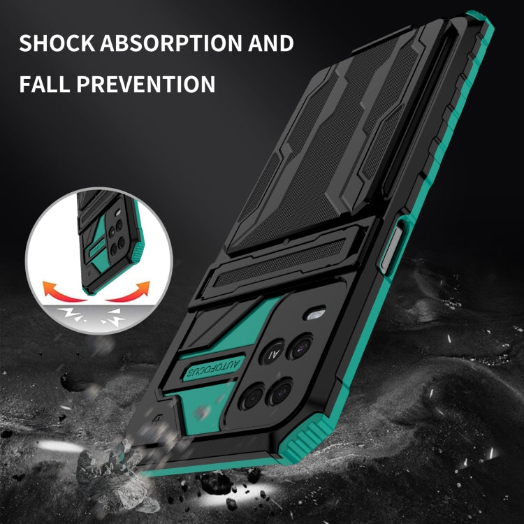 For OPPO A54 Kickstand Armor Card Wallet Phone Case