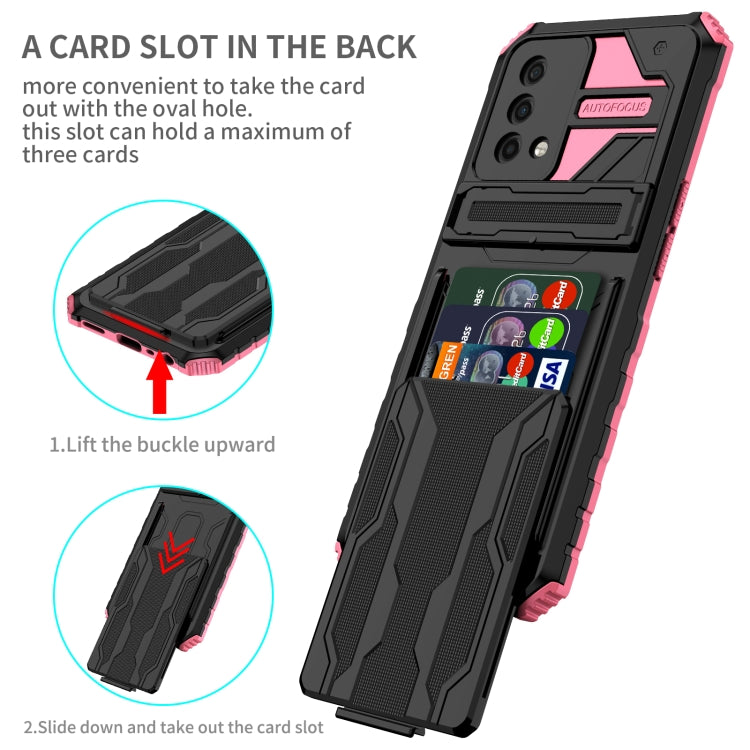 For OPPO A74 Kickstand Armor Card Wallet Phone Case