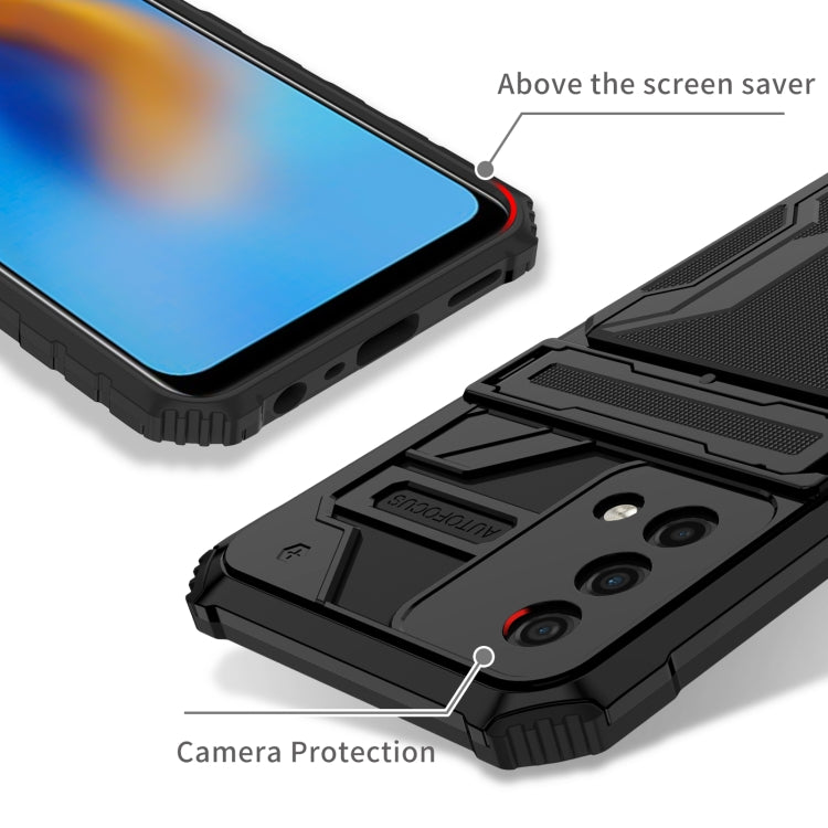 For OPPO A74 Kickstand Armor Card Wallet Phone Case