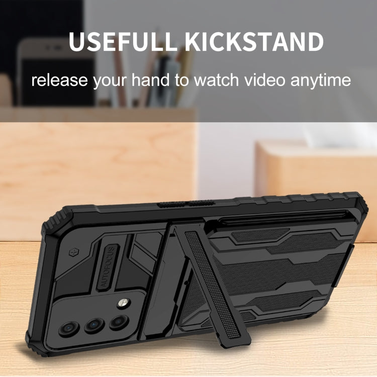 For OPPO A74 Kickstand Armor Card Wallet Phone Case