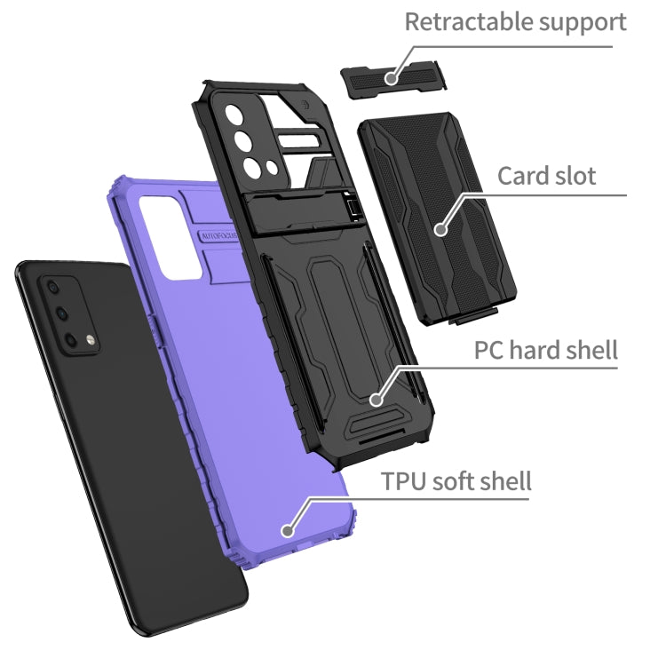 For OPPO A74 Kickstand Armor Card Wallet Phone Case