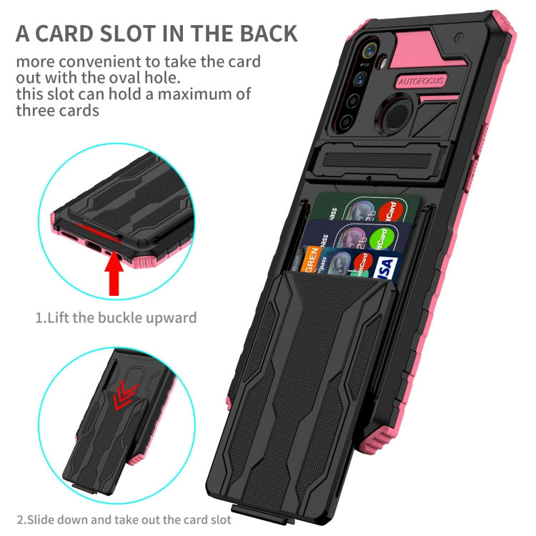 For OPPO Realme 5 / 5i / C3 Kickstand Armor Card Wallet Phone Case
