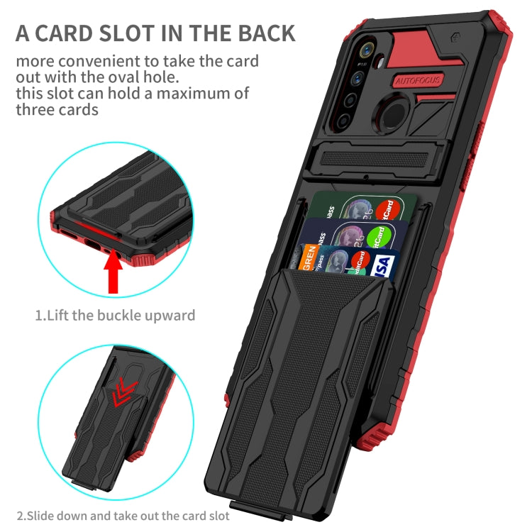 For OPPO Realme 5 / 5i / C3 Kickstand Armor Card Wallet Phone Case