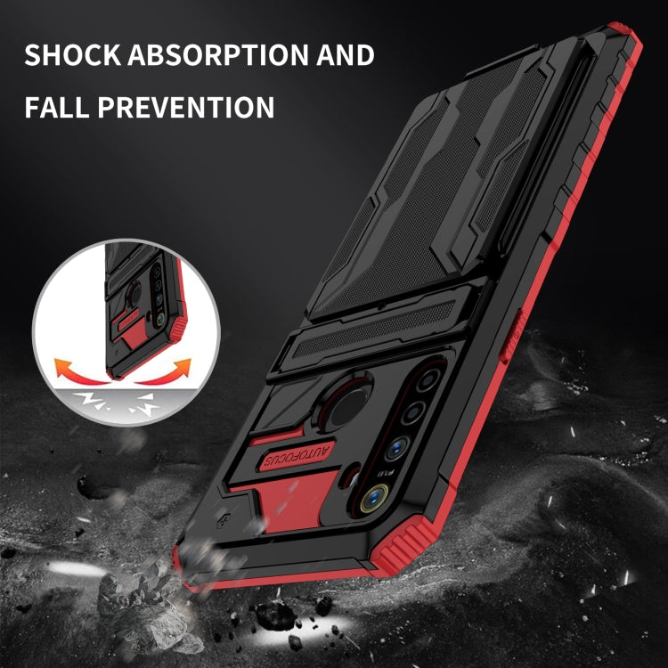 For OPPO Realme 5 / 5i / C3 Kickstand Armor Card Wallet Phone Case