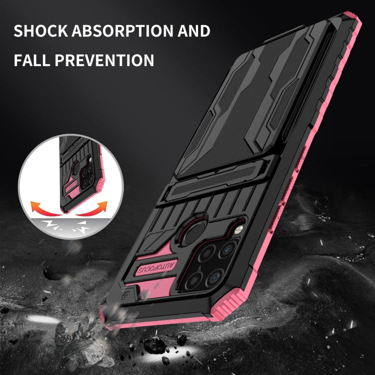 For OPPO Realme C15 Kickstand Armor Card Wallet Phone Case