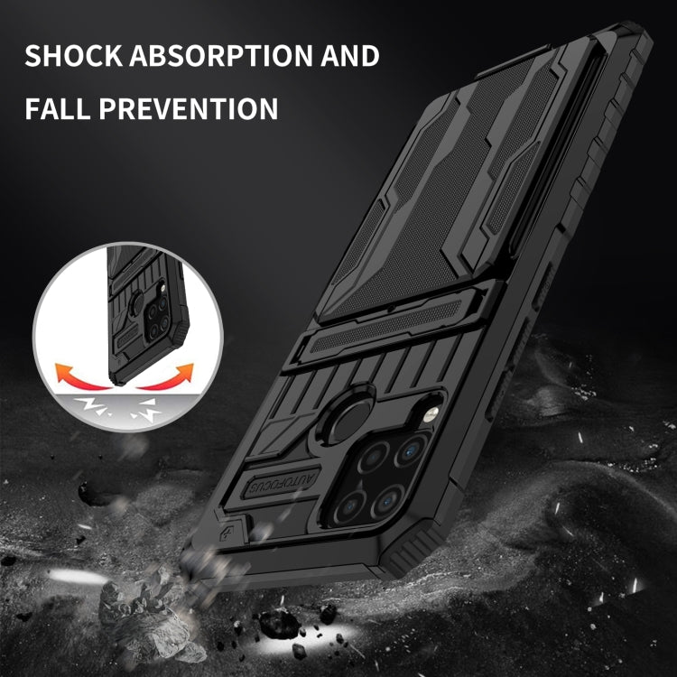 For OPPO Realme C15 Kickstand Armor Card Wallet Phone Case