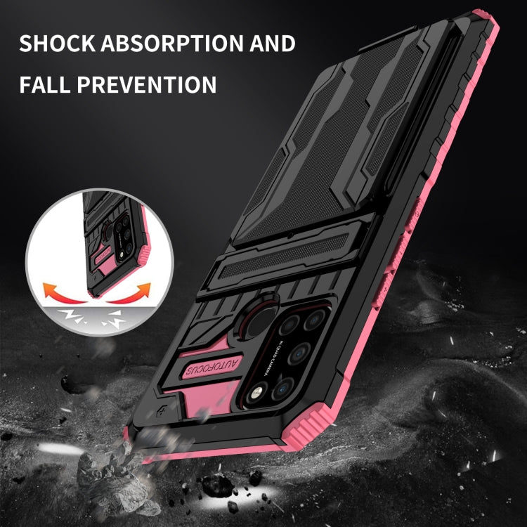 For OPPO Realme C17 Kickstand Armor Card Wallet Phone Case