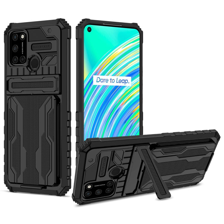 For OPPO Realme C17 Kickstand Armor Card Wallet Phone Case