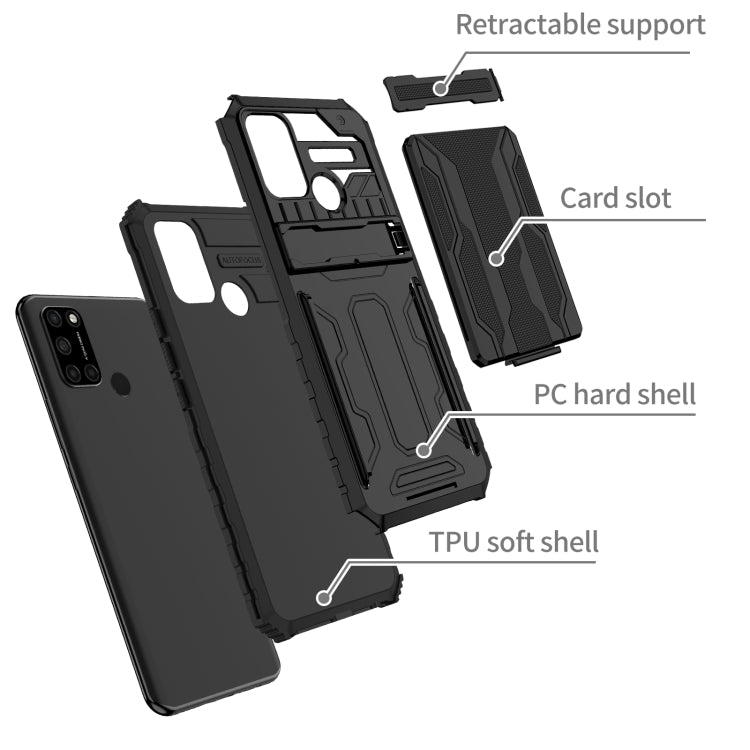 For OPPO Realme C17 Kickstand Armor Card Wallet Phone Case