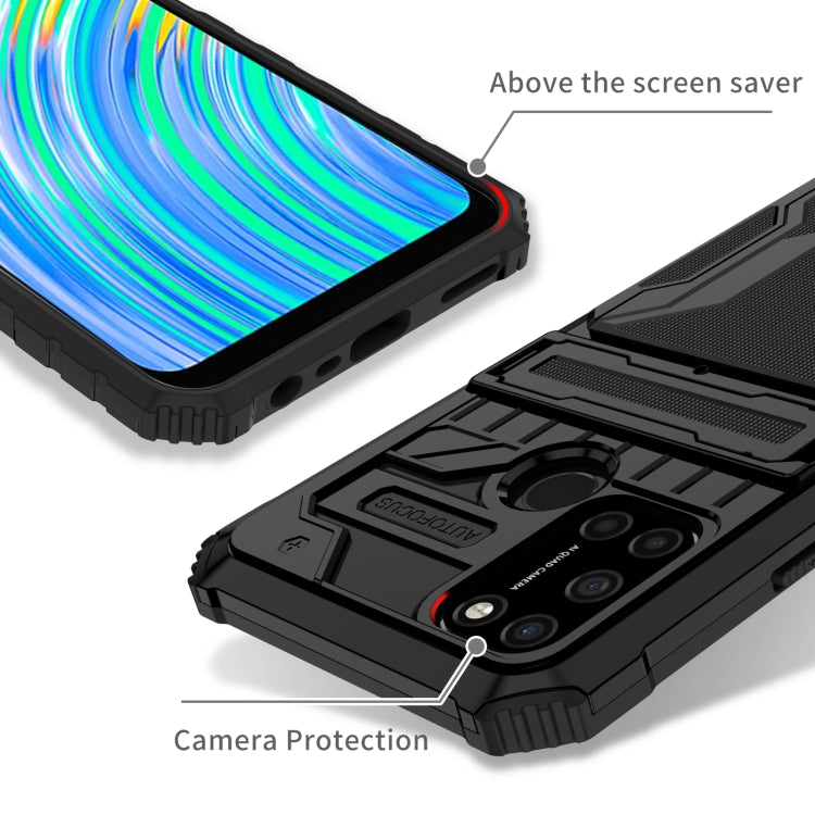 For OPPO Realme C17 Kickstand Armor Card Wallet Phone Case