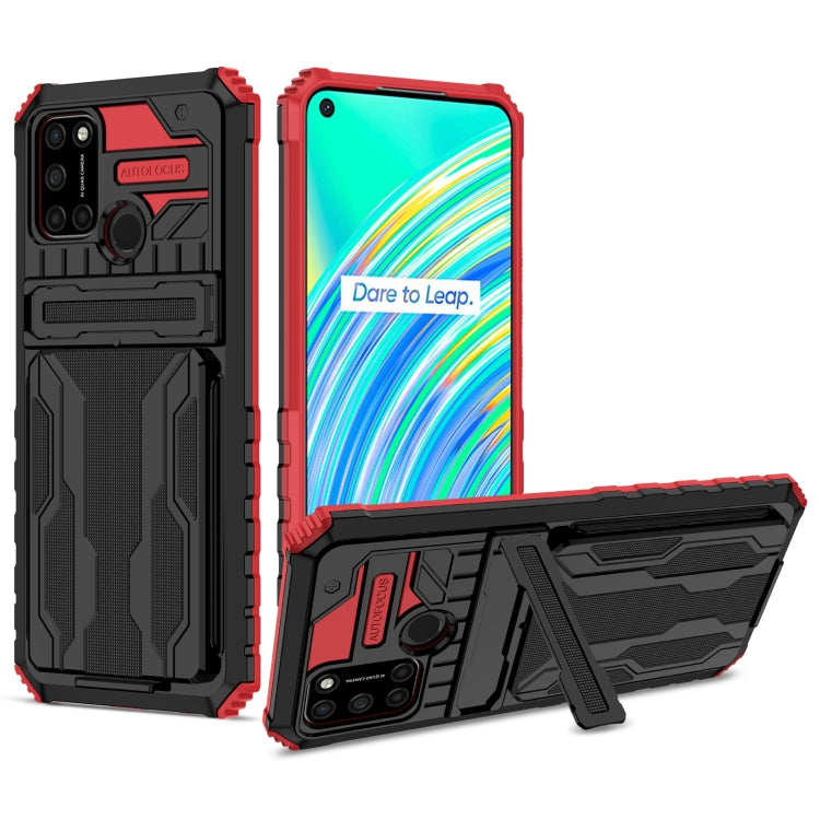 For OPPO Realme C17 Kickstand Armor Card Wallet Phone Case