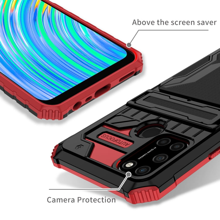 For OPPO Realme C17 Kickstand Armor Card Wallet Phone Case