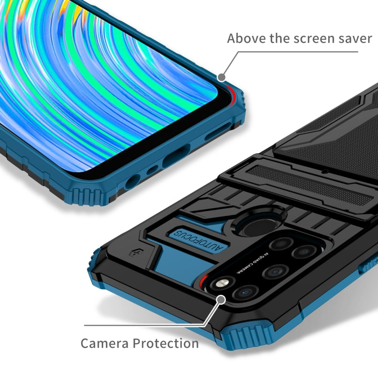 For OPPO Realme C17 Kickstand Armor Card Wallet Phone Case