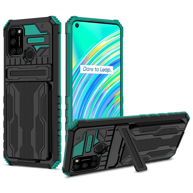 For OPPO Realme C17 Kickstand Armor Card Wallet Phone Case