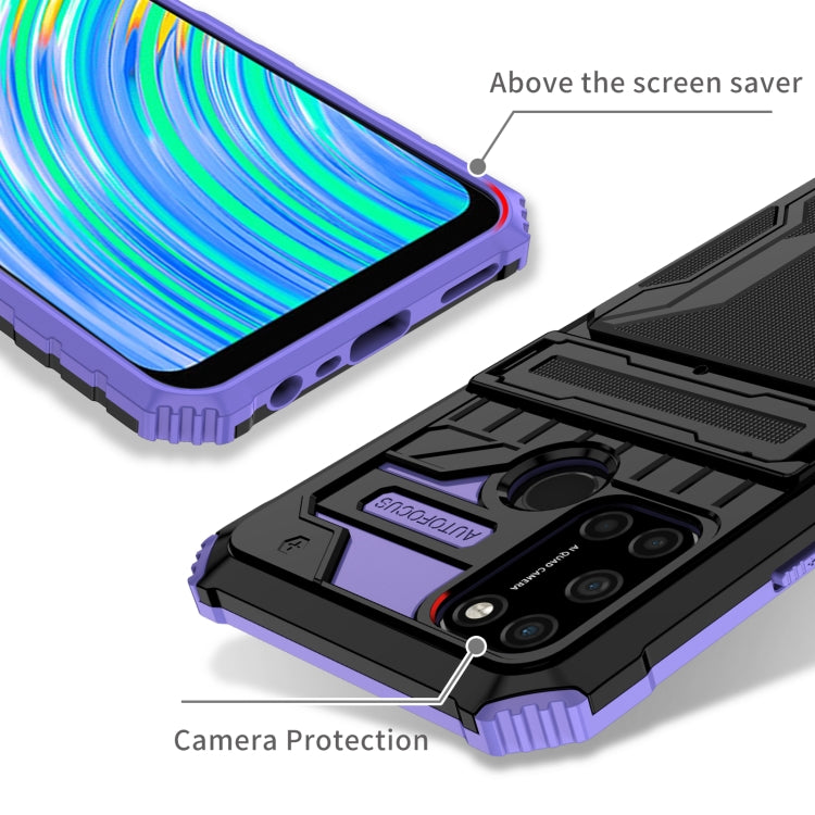 For OPPO Realme C17 Kickstand Armor Card Wallet Phone Case