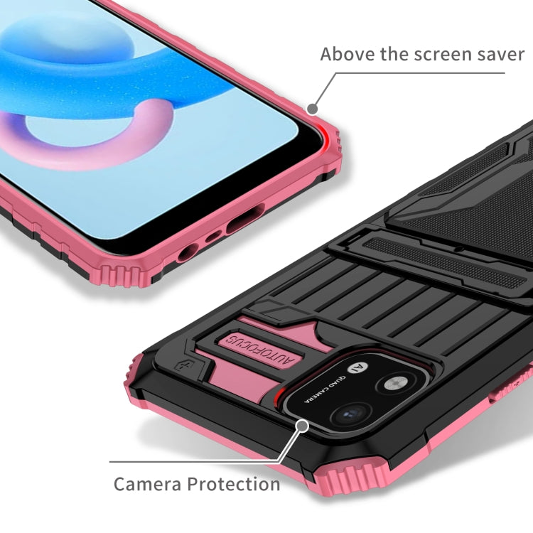 For OPPO Realme C20 Kickstand Armor Card Wallet Phone Case