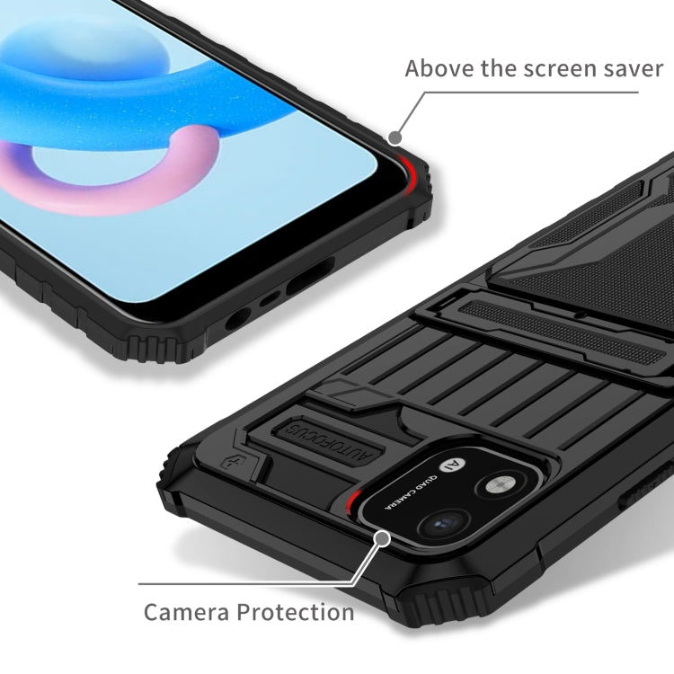 For OPPO Realme C20 Kickstand Armor Card Wallet Phone Case