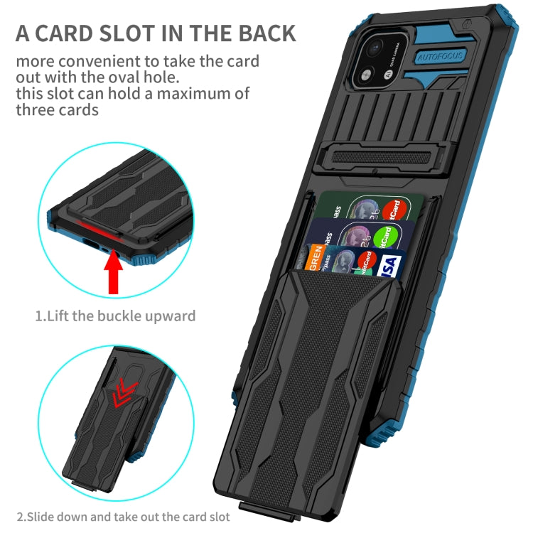 For OPPO Realme C20 Kickstand Armor Card Wallet Phone Case