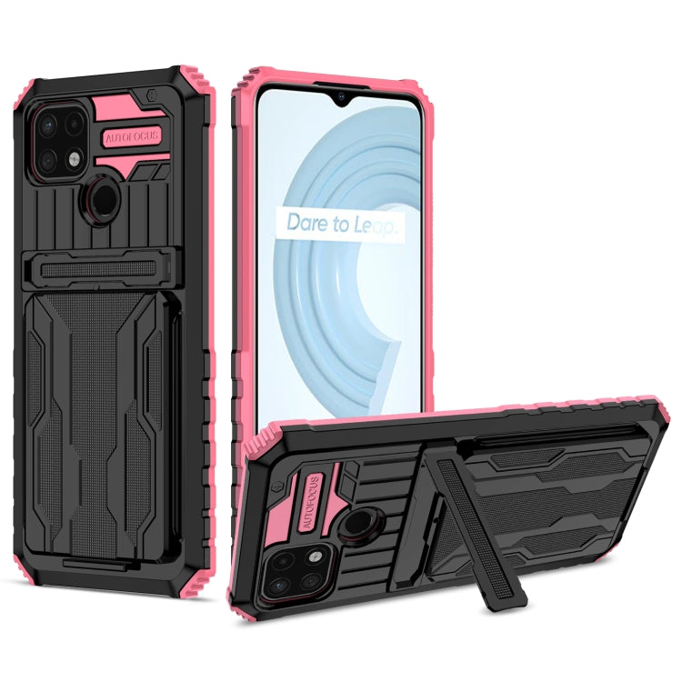For OPPO Realme C21 Kickstand Armor Card Wallet Phone Case
