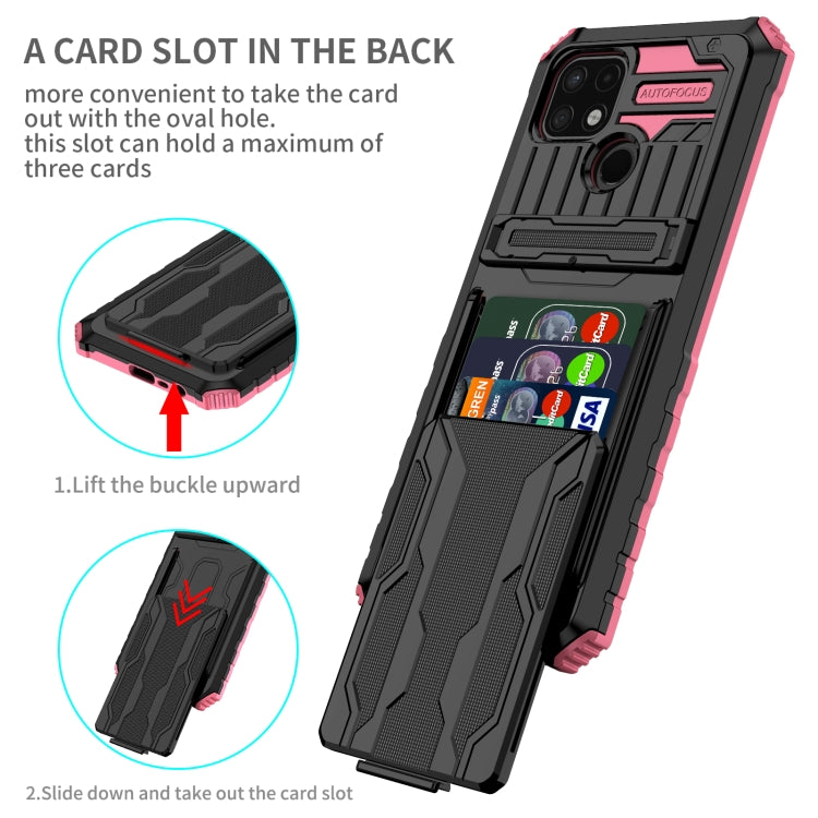 For OPPO Realme C21 Kickstand Armor Card Wallet Phone Case