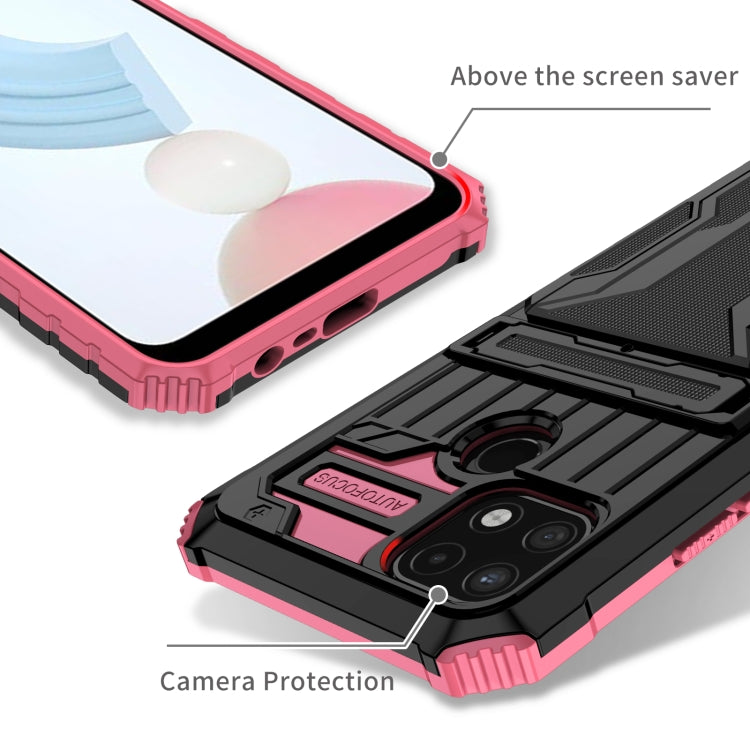 For OPPO Realme C21 Kickstand Armor Card Wallet Phone Case