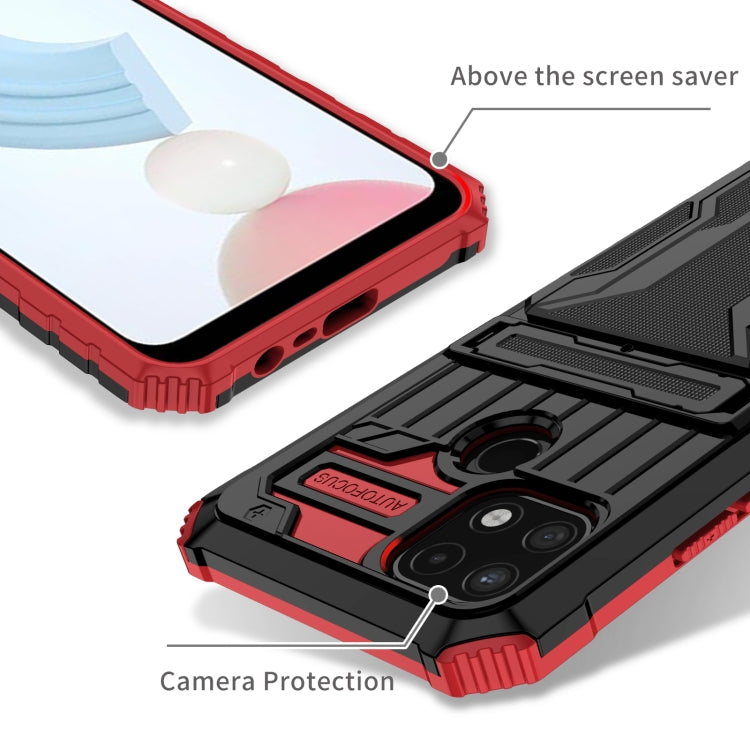 For OPPO Realme C21 Kickstand Armor Card Wallet Phone Case